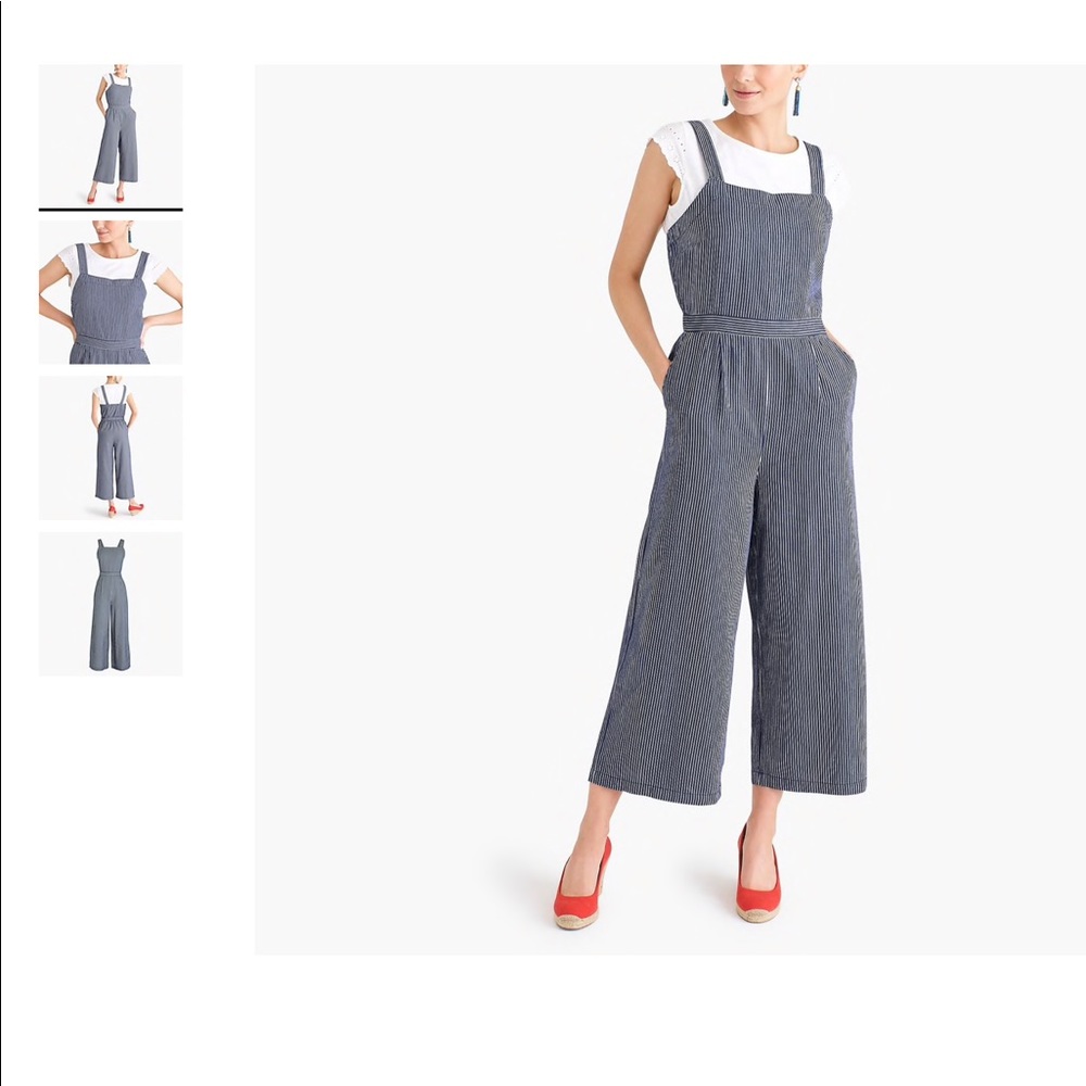 J. Crew Chambray crossback stripe jumpsuit